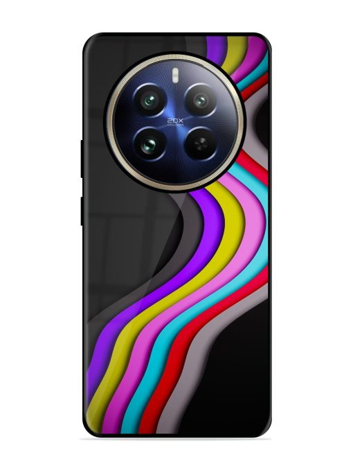 Liquid Blue Abstract Glossy Metal Phone Cover for Realme 12 Pro (5G)