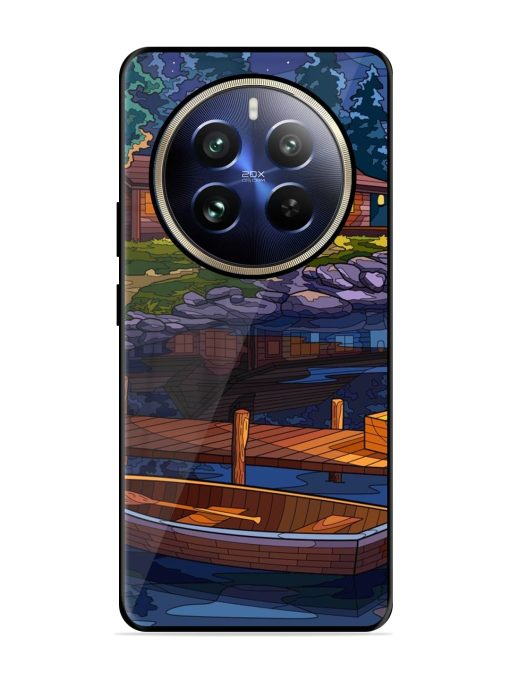 Village Night Scene Glossy Metal Phone Cover for Realme 12 Pro (5G)