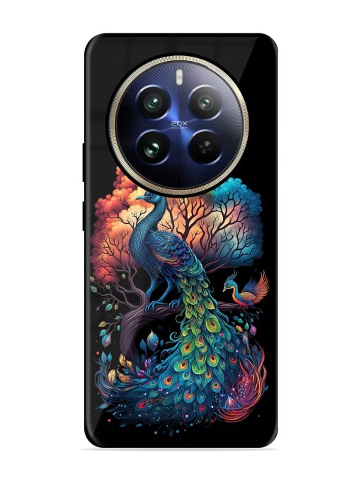 Peacock Tree Art Glossy Metal Phone Cover for Realme 12 Pro (5G) Zapvi