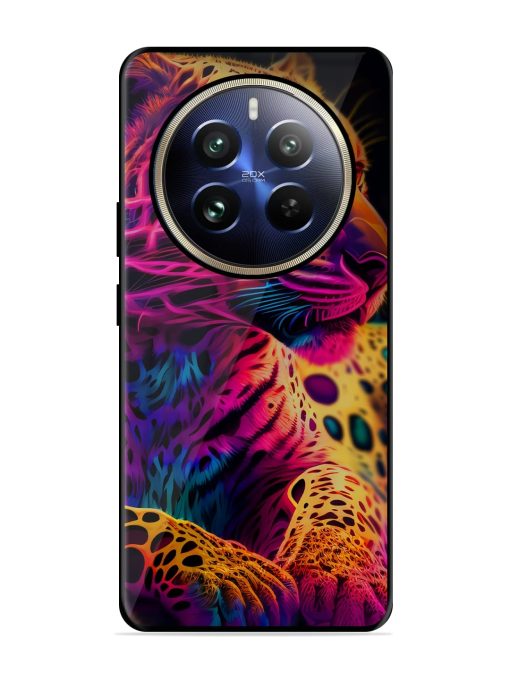 Leopard Art Glossy Metal Phone Cover for Realme 12 Pro (5G)