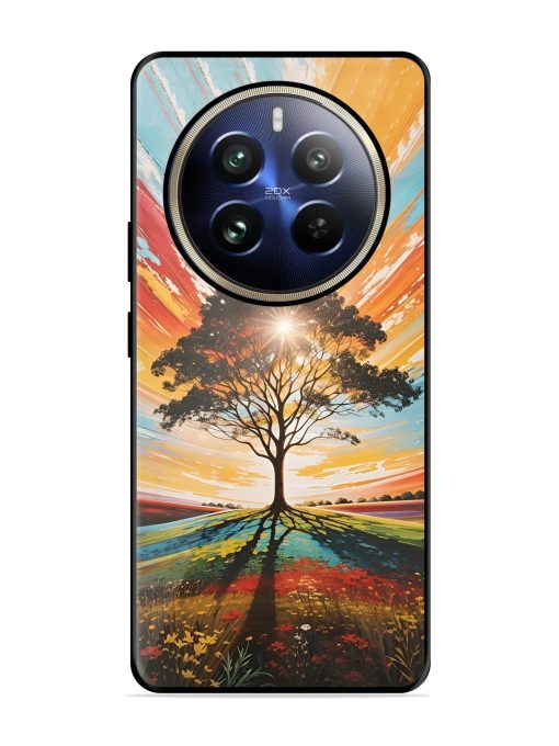 Abstract Tree Colorful Art Glossy Metal Phone Cover for Realme 12 Pro (5G) Zapvi