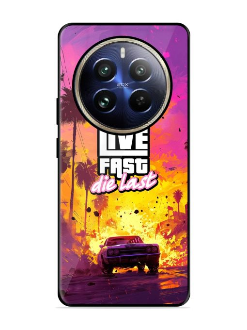 Live Fast Glossy Metal Phone Cover for Realme 12 Pro (5G)