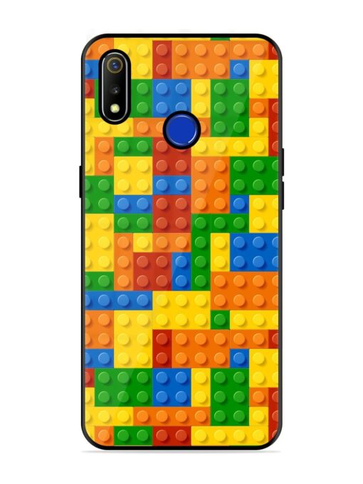 Building Blocks Glossy Metal TPU Phone Cover for Realme 3 Zapvi