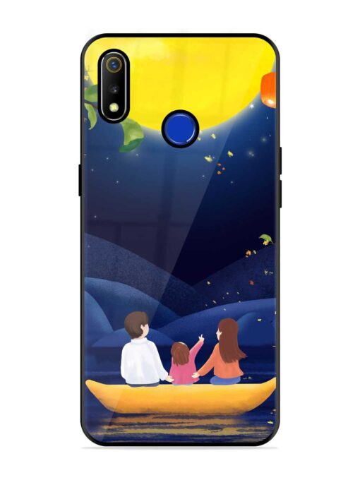 Happy Family And Beautiful View Glossy Metal Phone Cover for Realme 3