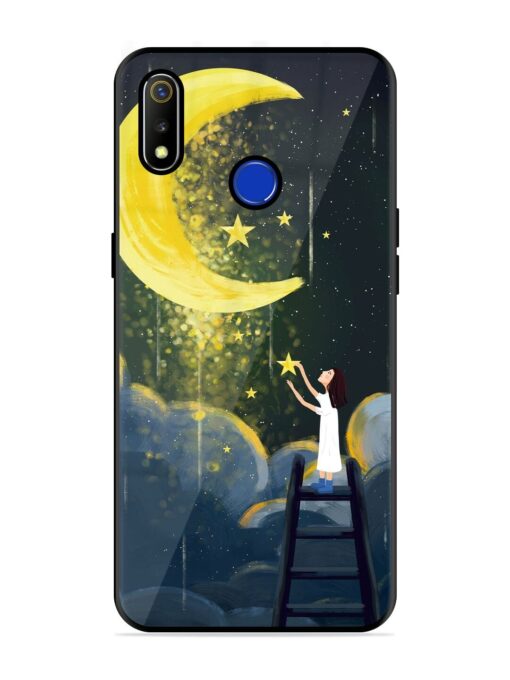 Moonlight Healing Night Illustration Glossy Metal TPU Phone Cover for Realme 3 Zapvi