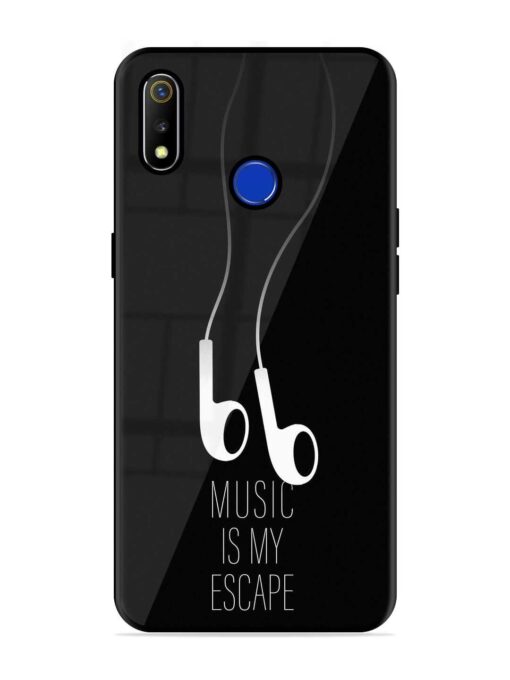 Music Is My Escape Glossy Metal Phone Cover for Realme 3 Zapvi