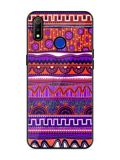 Ethnic Seamless Pattern Glossy Metal TPU Phone Cover for Realme 3