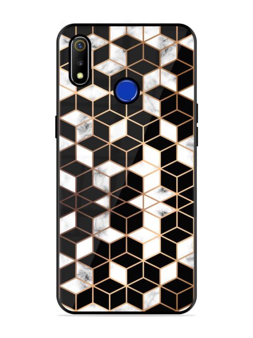 Vector Marble Texture Glossy Metal Phone Cover for Realme 3 Zapvi