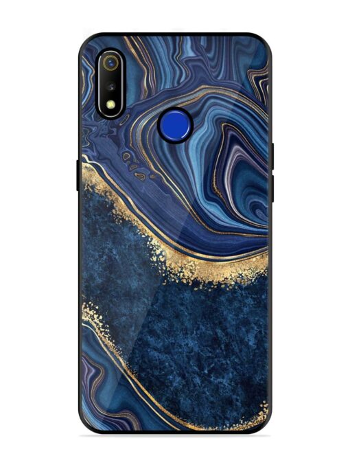 Abstract Background Blue Glossy Metal TPU Phone Cover for Realme 3 Zapvi