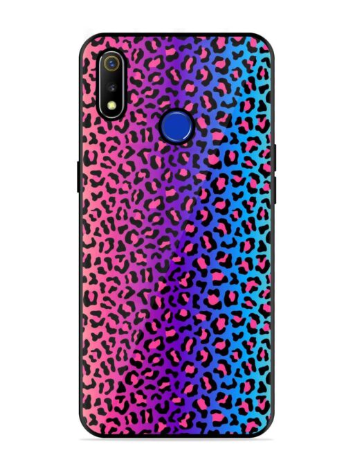 Colorful Leopard Seamless Glossy Metal Phone Cover for Realme 3 Zapvi