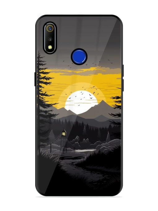 Sunset Vector Glossy Metal Phone Cover for Realme 3 Zapvi