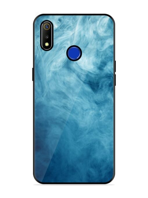 Blue Smoke Art Glossy Metal Phone Cover for Realme 3 Zapvi