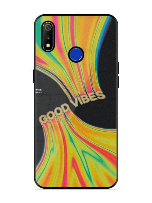 Good Vibes Glossy Metal Phone Cover for Realme 3 Zapvi