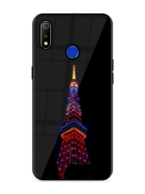 Eiffel Tower Night View Glossy Metal Phone Cover for Realme 3