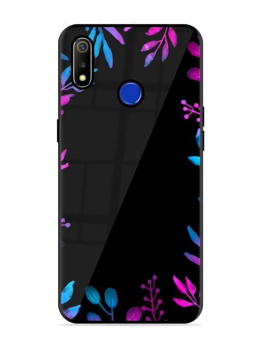 Flower Pattern Watercolor Glossy Metal Phone Cover for Realme 3