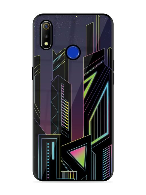 Neon Dreamscape Glossy Metal Phone Cover for Realme 3