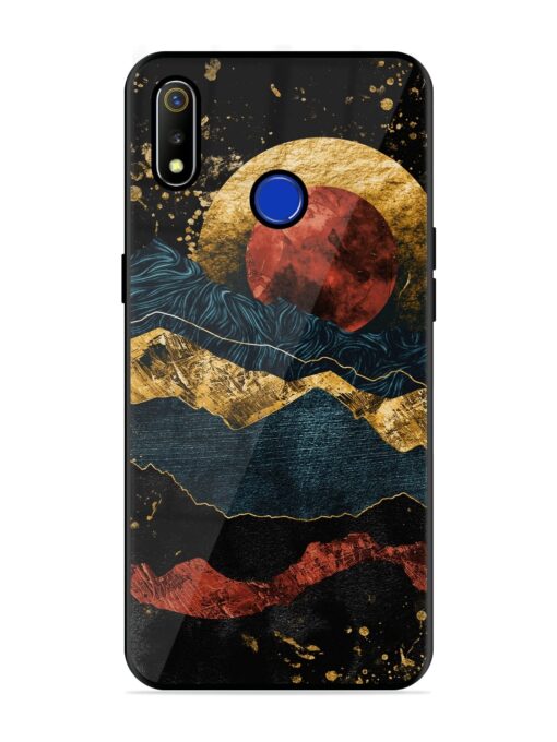 Gold Painting View Glossy Metal Phone Cover for Realme 3