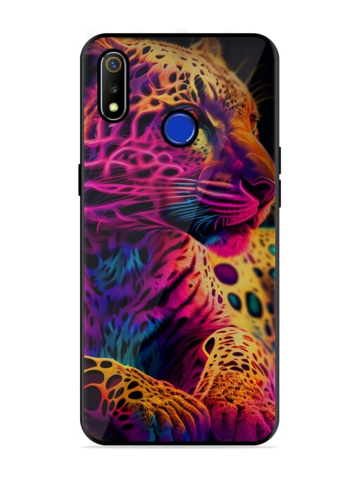 Leopard Art Glossy Metal Phone Cover for Realme 3 Zapvi