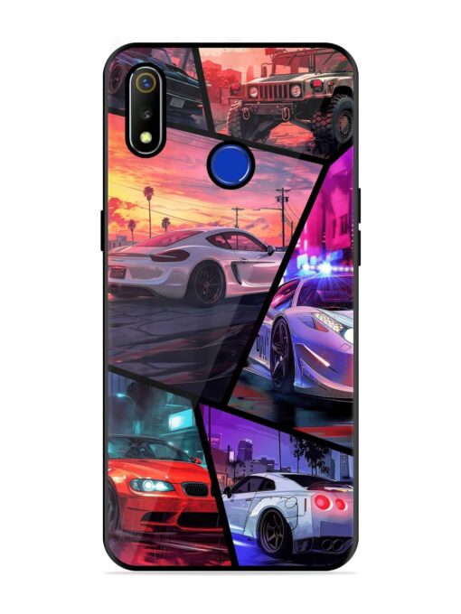 Ride In Pixels Glossy Metal Phone Cover for Realme 3