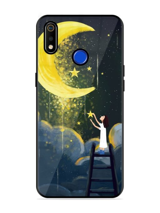 Moonlight Healing Night Illustration Glossy Metal TPU Phone Cover for Realme 3I Zapvi