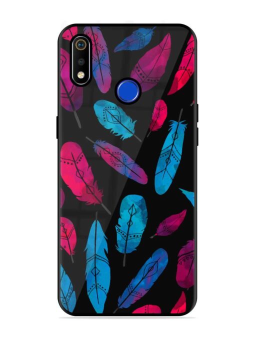 Feather Art Glossy Metal Phone Cover for Realme 3I Zapvi