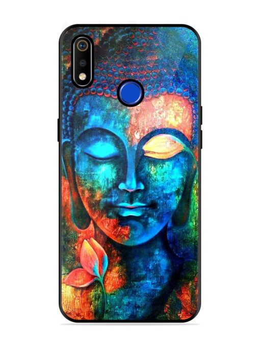 Buddha Painting Glossy Metal Phone Cover for Realme 3I Zapvi