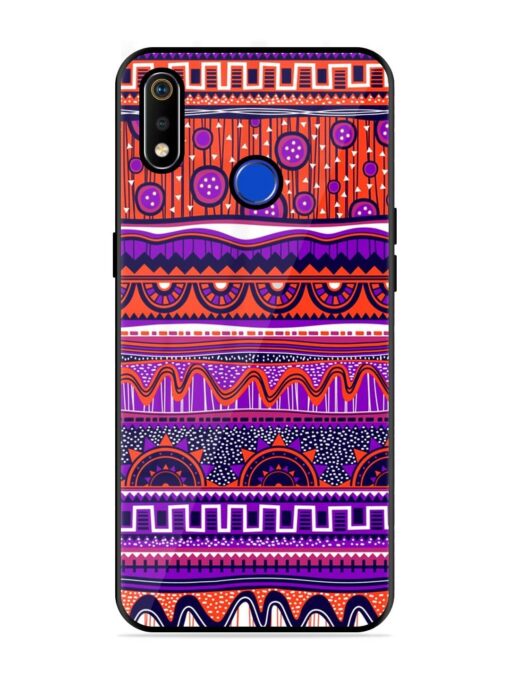 Ethnic Seamless Pattern Glossy Metal TPU Phone Cover for Realme 3I Zapvi