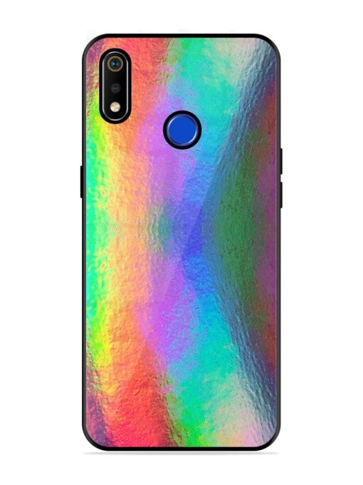 Colorful Holographic Background Glossy Metal TPU Phone Cover for Realme 3I Zapvi