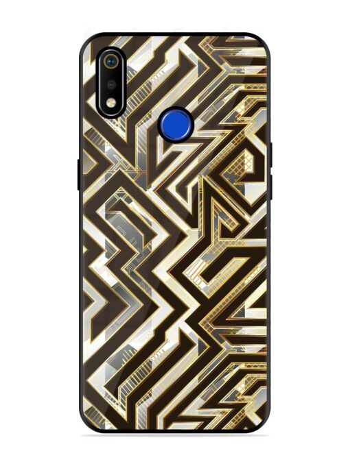 Technology Geometric Seamless Glossy Metal Phone Cover for Realme 3I Zapvi