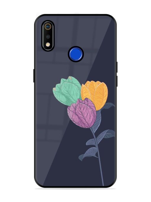 Flower Vector Glossy Metal Phone Cover for Realme 3I Zapvi