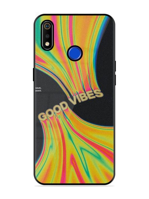 Good Vibes Glossy Metal Phone Cover for Realme 3I Zapvi