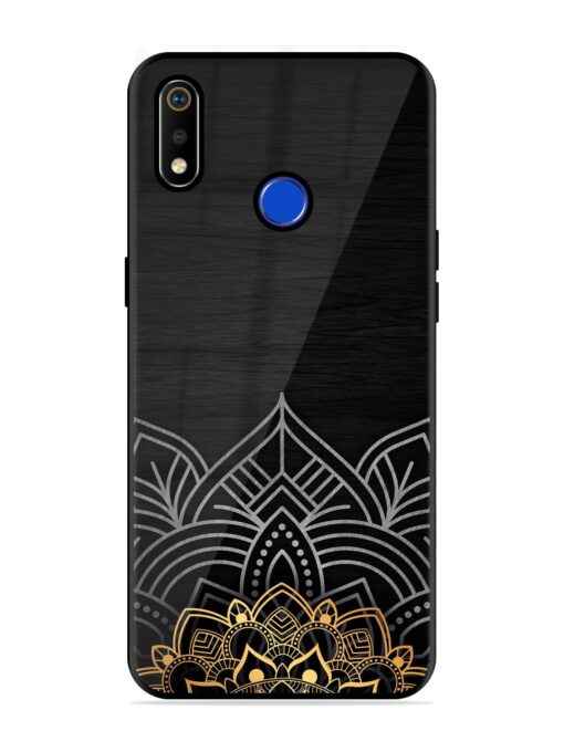 Decorative Golden Pattern Glossy Metal Phone Cover for Realme 3I