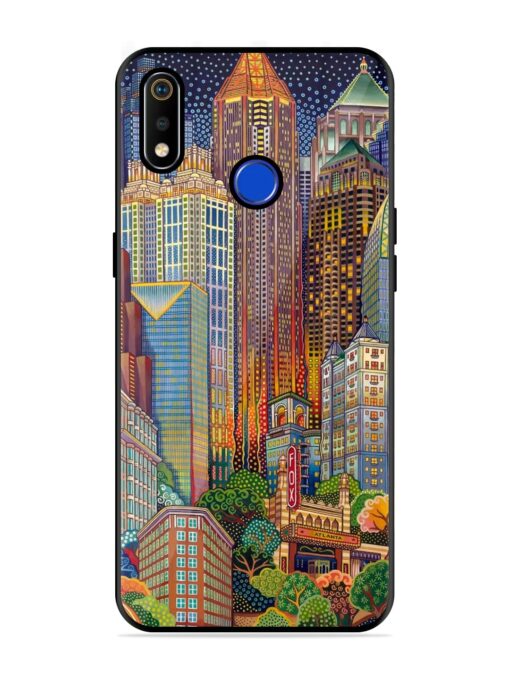 Cityscapes Art Glossy Metal Phone Cover for Realme 3I