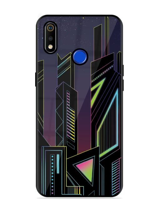 Neon Dreamscape Glossy Metal Phone Cover for Realme 3I Zapvi