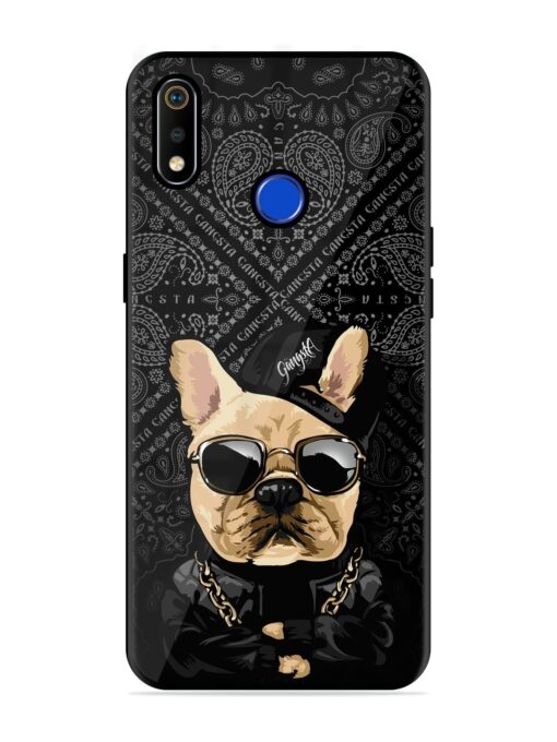 Gangsta Cool Sunmetales Dog Glossy Metal Phone Cover for Realme 3I