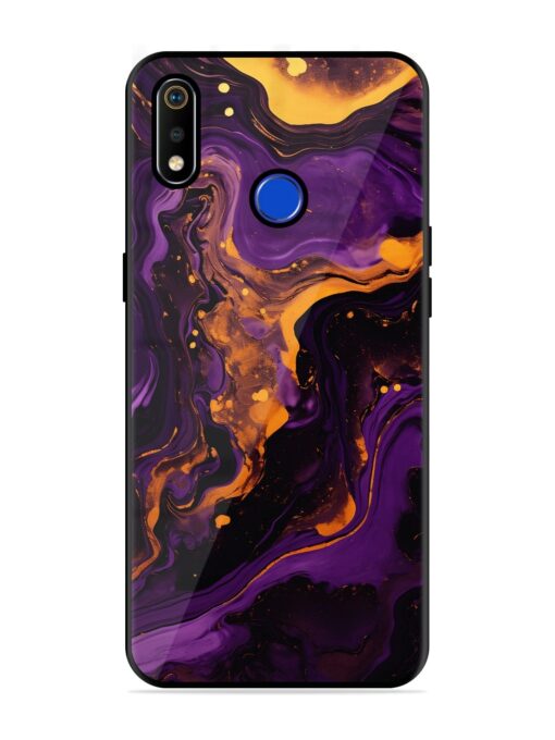 Painting Of A Purple Glossy Metal Phone Cover for Realme 3I