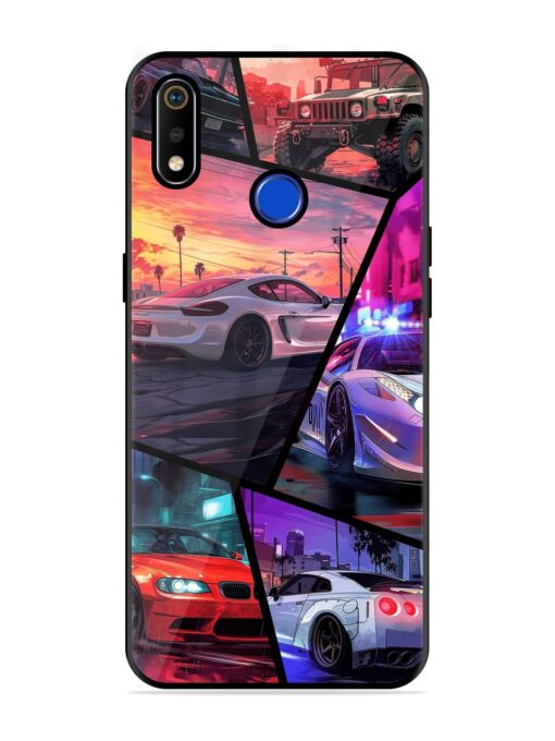 Ride In Pixels Glossy Metal Phone Cover for Realme 3I