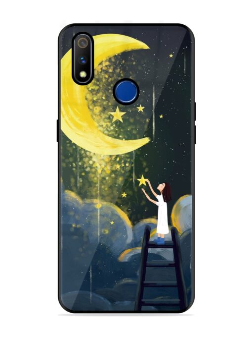 Moonlight Healing Night Illustration Glossy Metal TPU Phone Cover for Realme 3 Pro Zapvi