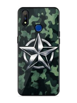 Indian Army Star Design Glossy Metal Phone Cover for Realme 3 Pro