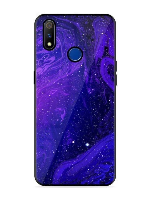 Galaxy Acrylic Abstract Art Glossy Metal Phone Cover for Realme 3 Pro