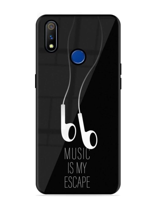 Music Is My Escape Glossy Metal Phone Cover for Realme 3 Pro Zapvi