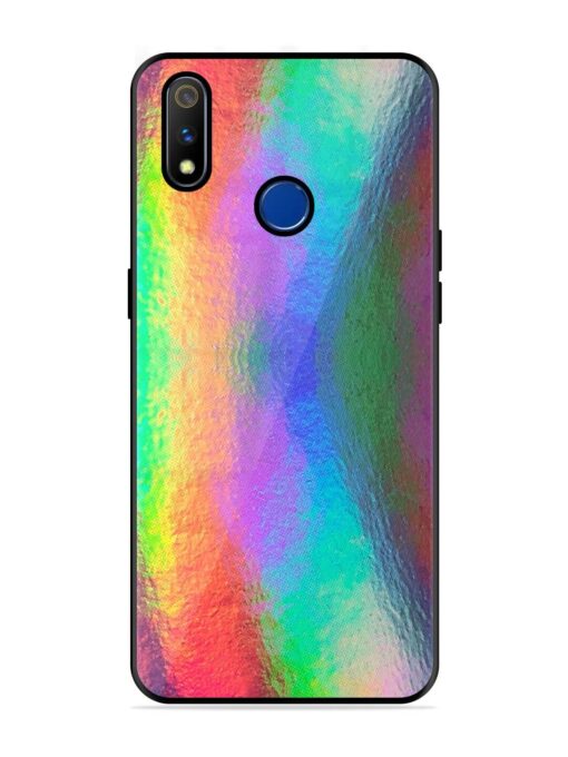 Colorful Holographic Background Glossy Metal TPU Phone Cover for Realme 3 Pro Zapvi