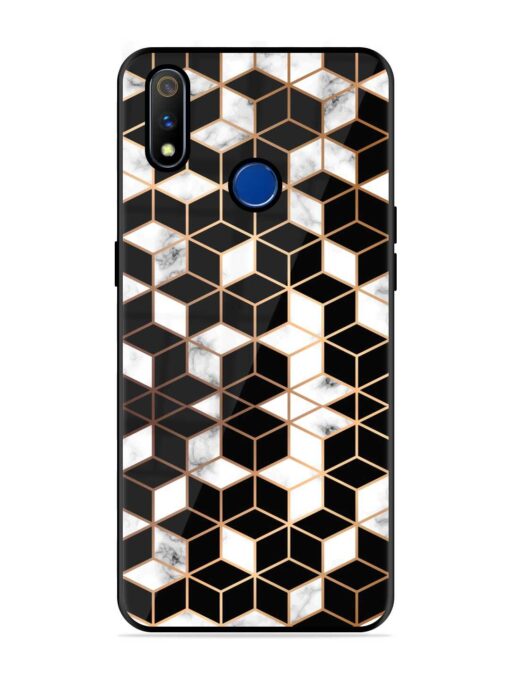 Vector Marble Texture Glossy Metal Phone Cover for Realme 3 Pro