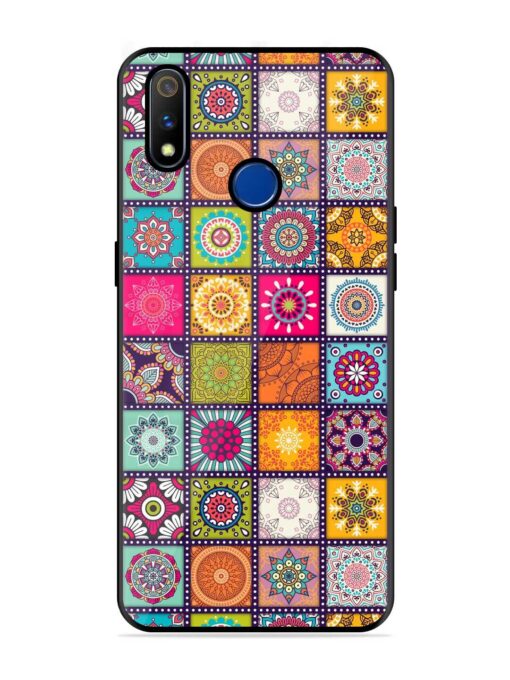 Seamless Pattern Vintage Glossy Metal Phone Cover for Realme 3 Pro Zapvi