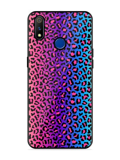 Colorful Leopard Seamless Glossy Metal Phone Cover for Realme 3 Pro Zapvi