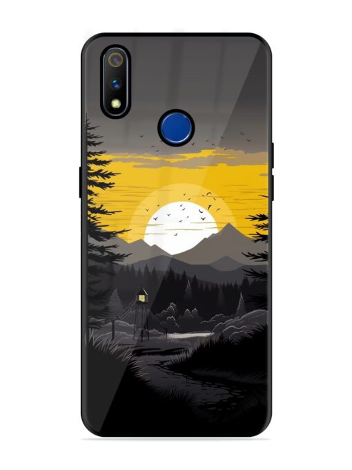 Sunset Vector Glossy Metal Phone Cover for Realme 3 Pro