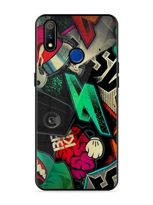 Graffiti Art Glossy Metal Phone Cover for Realme 3 Pro