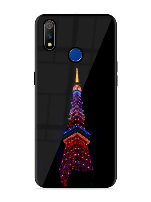 Eiffel Tower Night View Glossy Metal Phone Cover for Realme 3 Pro Zapvi