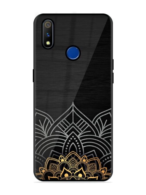 Decorative Golden Pattern Glossy Metal Phone Cover for Realme 3 Pro Zapvi