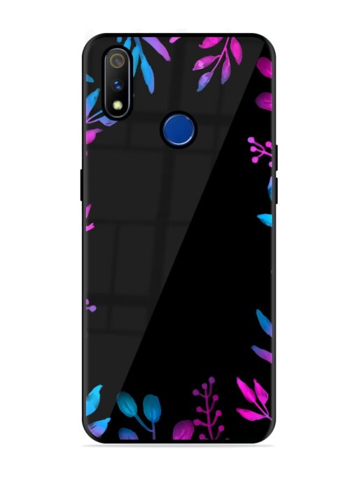 Flower Pattern Watercolor Glossy Metal Phone Cover for Realme 3 Pro